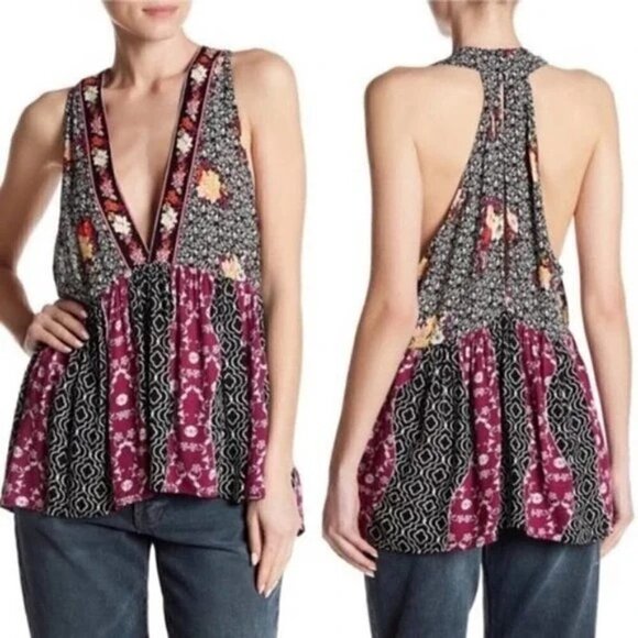 FREE PEOPLE Dream Darlin' Floral Top - Size Small - Picture 1 of 8